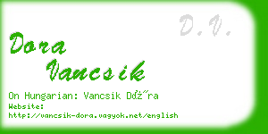 dora vancsik business card